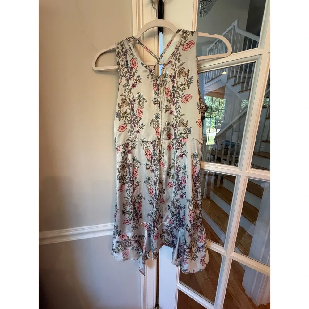 Ava & Jelly Girls Floral Sleeveless Ruffle Hem Dress Blue Pink Size 16 NWT